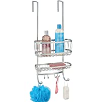 mDesign Estantería de Ducha para Colgar sobre la mampara – Práctico Colgador para Ducha sin Taladro – Cestas metálicas…